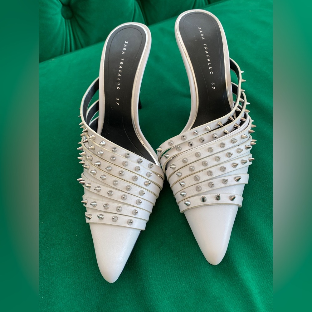 Zara white stud shoes